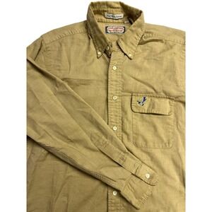 VTG Flying Scotsman Mallard Collection M Tan Button Down‎ Shirt Embroidered Duck